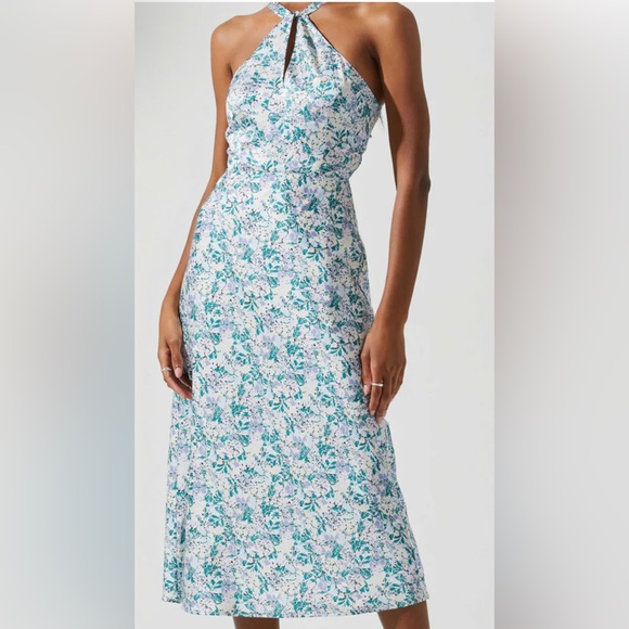 Astr Dresses & Skirts - ASTR Sandrine Floral Halter Midi Dress Size Medium